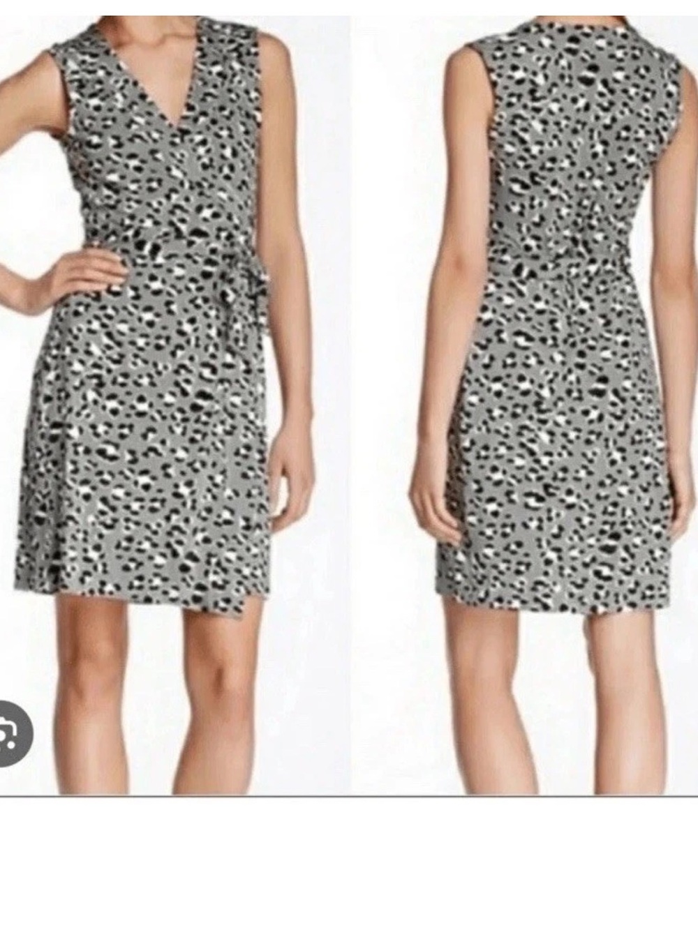 DVF Diane Von Furstenberg Yahzi true wrap in a gray cheetah print Size 4